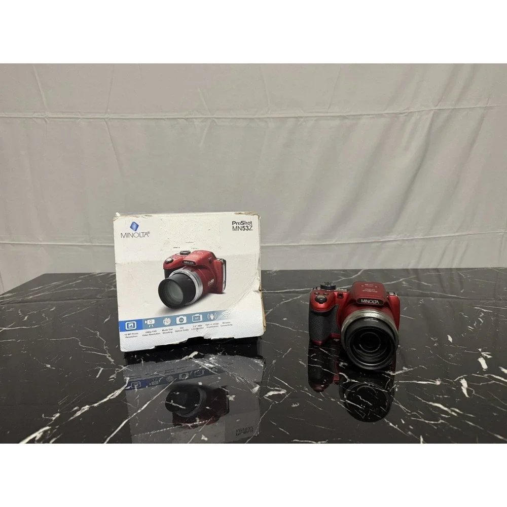 Minolta Pro Shot MN53Z-B 16MP Digital Camera with 53x Optical Zoom In Box -  Red